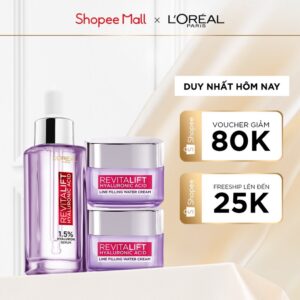 Bộ Serum và 2 kem dưỡng siêu cấp ẩm và giảm nếp nhăn Revitalift HA 1.5% L'Oreal Paris