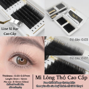 Mi Lông Thỏ siêu mềm nhẹ dày 0.03-0.07 độ cong J-B-C-CC-D (8-16mm) nối mi thiết kế, tàng hình