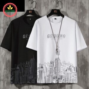 Áo thun nam, áo phông nam tay ngắn cổ tròn chất thun lạnh co giãn 4 chiều hình thành phố alex cool