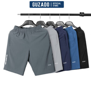 Combo 2 quần đùi nam Guzado Cạp Chun, Vải Gió Thể Thao Vận Động Thoải Mái CB2GSR01