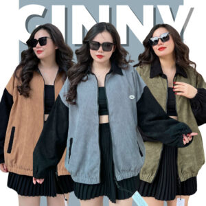 Áo khoác bomber varsity nhung phối Gin Club TL-08 | Áo khoác bomber varsity nam nữ form rộng