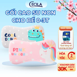 Gối cao su non cho bé CECILA Gối Nệm Y Tế thiết kế công thái học chống đổ mồ hôi, hạn chế méo đầu tạo...