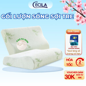 Gối cao su non người lớn CECILA Gối Nệm Y Tế thiết kế lượn sóng hỗ trợ chống đau mỏi cổ vai gáy, giúp n...