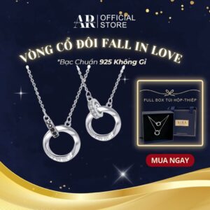 Dây chuyền đôi nam nữ bạc 925 vòng cổ Fall In Love cặp đôi nam nữ tình yêu-AURA SILVER-DCD02