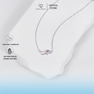 Dây Chuyền Bạc 925 Blue Peach DC Vô Cực Nửa Viền Đá - DC918 - DC917