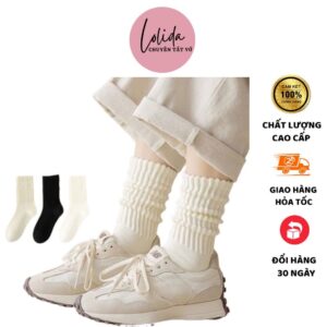 Tất Cao Cổ Nữ LOLIDA - Tất Cổ Cao Chất Liệu Cotton Mềm Mịn MÃ T107