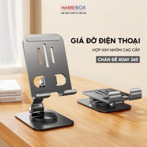 Giá Đỡ Điện Thoại Máy Tính Bảng Xoay 360 Hợp Kim Nhôm, Kệ Điện Thoại Xem Phim Livestream Gấp Gọn