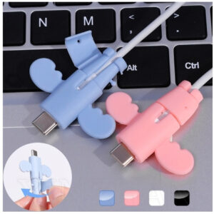1pc Dụng Cụ Quấn Bảo Vệ Dây Cáp Bằng Silicon Mềm Màu Tron