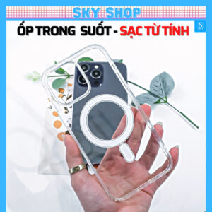 Ốp lưng iphone trong suốt chống sốc - Hỗ trợ sạc không dây cho 11 pro max 12 pro max 13 pro max 14 pro...