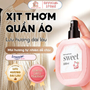 Xịt thơm quần áo Lovenose 100ml, xịt thơm vải, tủ quần áo chiết xuất tinh dầu thiên nhiên thơm mát khửi mùi hôi