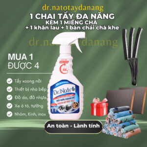 Dr Natro - Siêu Tấy Đa Năng - Tấy Sạch Mọi Vết Bấn - Chai 500ml - tặng 1 chà nhám, 1 khăn, 1 chà khe