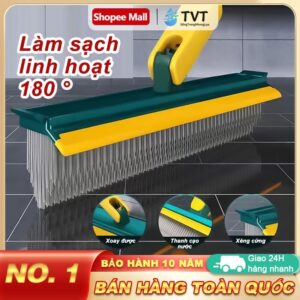 TVT Chối chà sàn nhà tắm thông minh 3in1 tích hợp cây gạt nước sàn nhà vệ sinh và lau kính - Chối lau sàn đa năng
