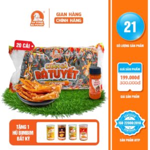 Combo Chân Gà Tê Cay Có Xương gồm 20 chân gà có xương +tặng 1 hũ bimbim+ 1 hũ sốt chấm -ĂN CÙNG BÀ T...
