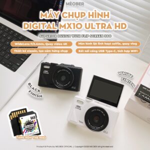 [Tặng thẻ nhớ] Máy Chụp Hình Digital MX10 UltraHD - Chụp giả lập màu phim 64MP, video 4K, màn hình lật, WiFi by M...