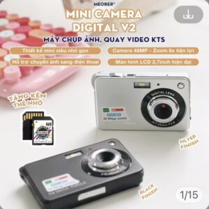 [Tặng thẻ nhớ] Máy ảnh kĩ thuật số digital mini camera v2 - quay, chụp 48MP, siêu mỏng nhỏ gọn