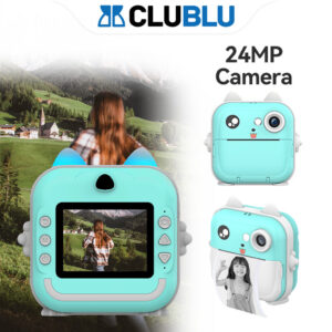 '-CLUBLU- Máy Ánh Mini in Nhiệt Chụp Lấy Liền Kỹ Thuật Số Cute Camera 24MP 720P Với 3 Cuộn Giấy Nhiệt