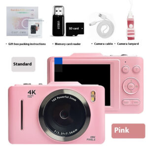 Máy ảnh kỹ thuật số YMX H16, Máy ảnh kỹ thuật số điểm và bắn FHD 4K 48MP cho trẻ em với Zoom 16X, T...