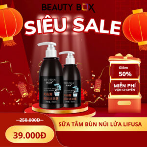Sữa tắm bùn núi lửa LIFUSA, gel tắm dưỡng ấm, dưỡng body, loại bỏ thâm sạm nám da lọ 250ml