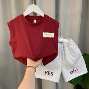 Bô Quần Áo Ba Lỗ bé trai chất cotton mêm mịn, mát, họa tiêt Yes Oh siêu xinh, ---MA YES OF