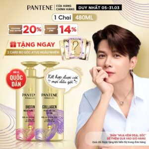 Dầu Xả Siêu Dưỡng PANTENE Miracles Ngăn Rụng Tóc Biotin/ Phục Hồi Hư Tổn Collagen - Chai 480ML