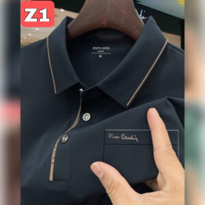 Áo Polo Trung niên cổ phối viền, chất cotton tố ong cao cấp, màu trơn thun nam, ngắn tay lịch lãm, sang trọng