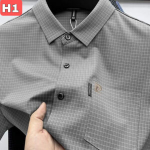 Áo Polo Nam trung niên có túi, phối kẻ caro - Chất Thun Lạnh co giãn đa chiều, thoáng mát, thấm hút tốt