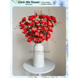 Hoa Trà Gạo Cố (60cm) - 1 Cành 5 Bông Cao Cấp, > Sang Trọng