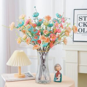Combo 10 cành hoa Trà Gạo Cố (hoa Đỗ Quyên) mix màu, cành dài 60cm có 5 bông, decor trang trí để bàn...
