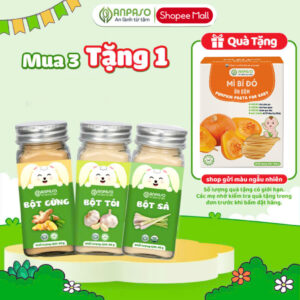 [MUA 3 TẶNG 1] Combo Bột Gia Vị Ăn Dặm Cho Bé Anpaso - Gia vị nấu ăn bột hành, bột tỏi, bột sả, bột gia vị