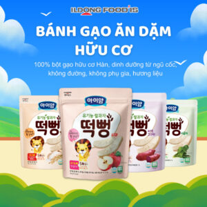 Bánh Gạo Ăn Dặm Hữu Cơ ILDONG Hàn Quốc AYIYUM Bánh Ăn Dặm Cho Bé Từ 5 Tháng Tuổi Gói 30g T...