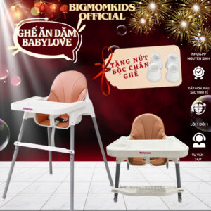 Ghế ăn dặm, bàn ăn cho bé kèm mặt bàn, 3 dây đai an toàn sử dụng cho bé từ 6 tháng đến 3 tuổi