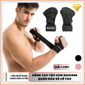 Găng tay tập gym kết hợp bảo vệ cố tay chất liệu Silicon thời trang chính hãng SKDK ( siêu bền )
