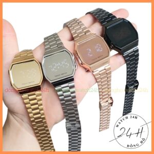 Đồng hồ thời trang unisex WATCHO1 Tráng gương LED cảm ứng cao cấp, dây thép sang trọng cho giới trẻ